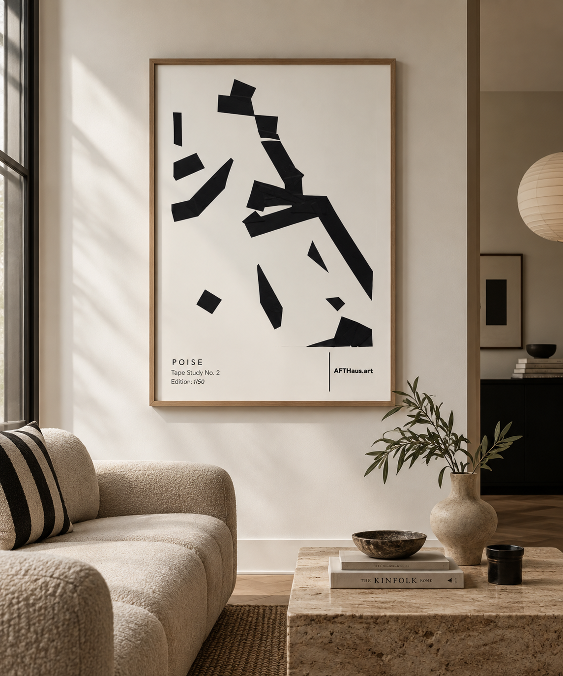 Abstract Female Figure Wall Art, Minimalist Black and White Print, Contemporary Modern Decor | POISE
